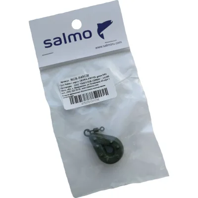 Груз с вертлюгой SALMO GRIPPA SWIVEL green 040г SGS-040GR