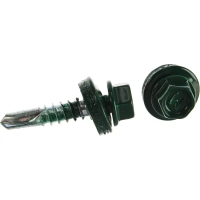 Кровельный саморез Daxmer 5,5x25 RAL 6005 сверло №3, 250 шт 00000304303