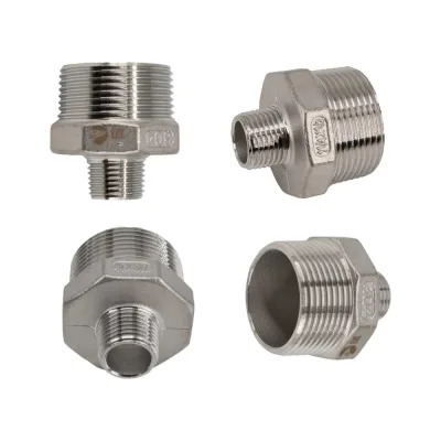 Ниппель резьбовой переходной нержавеющий NEWKEY AISI304 DN32 х DN15 ( 1_1/4 х 1/2), (CF8), PN16, набор NAB2-NK-NMH32х15/4