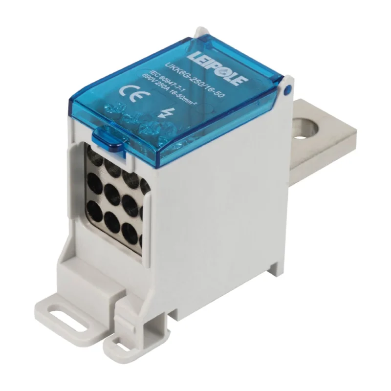 Распределительный блок (коробка) Leipole 250А, 690В, на DIN-рейку UKK6G-250/16-50/12x10 5012.046