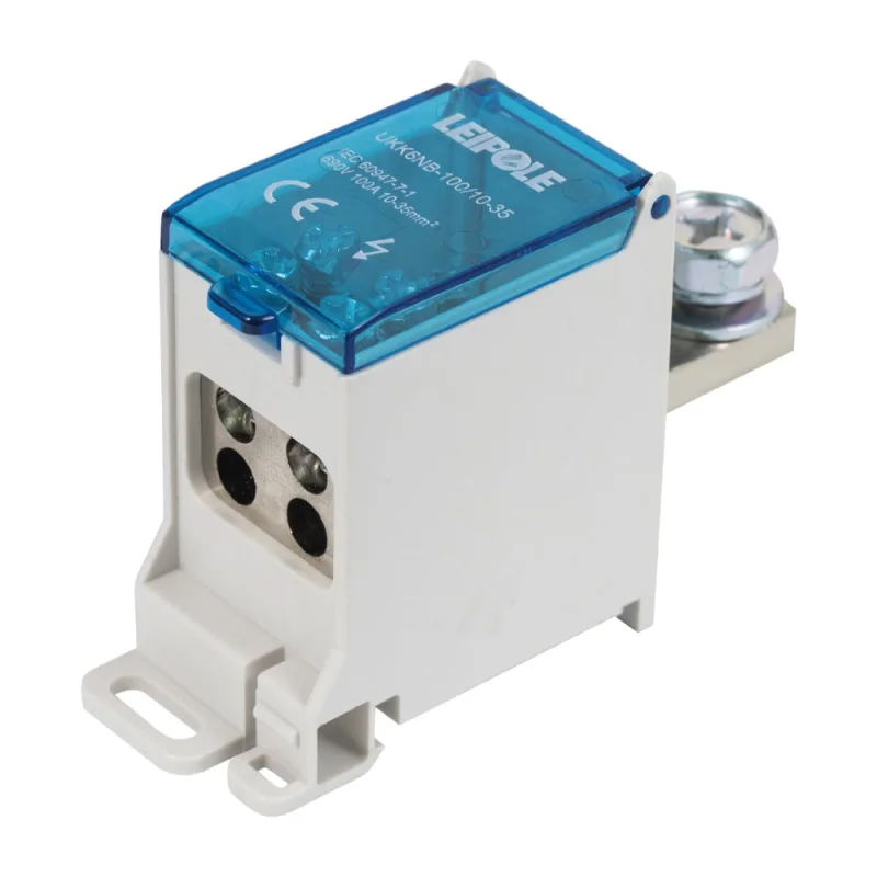Распределительный блок (коробка) Leipole 100А, 690В, на DIN-рейку UKK6NB-100/10-35/4x16 5012.093