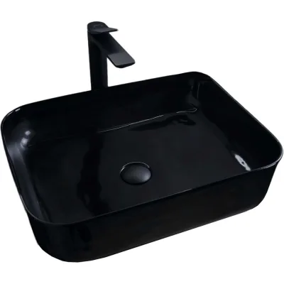 Раковина Gid BL1304 накладная, черная глянцевая, 50x39x13 53351