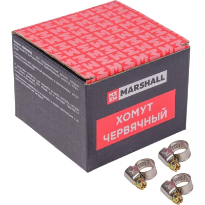 Хомут червячный MARSHALL 8-12 мм (нержавеющая сталь; кратность - 100 шт) MR4201