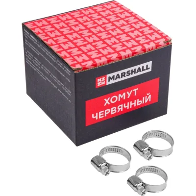 Хомут червячный MARSHALL 16-27 мм (оцинкованная сталь; кратность - 100 шт) MR4104
