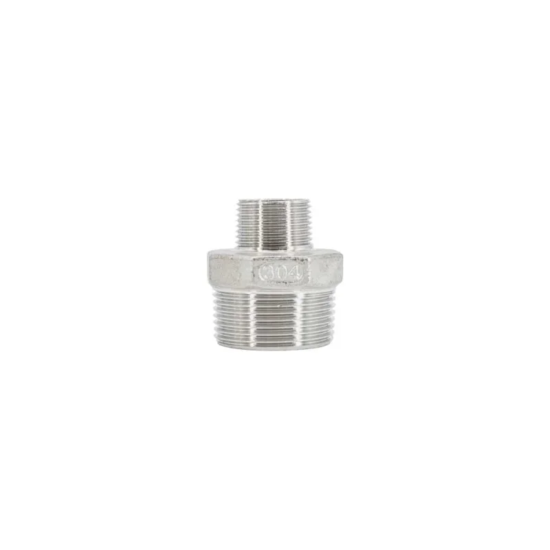 Ниппель резьбовой переходной NEWKEY нержавеющая сталь AISI304 DN50 х DN40 ( 2x1_1/2), (CF8), PN16 NK-NMH50х40/4