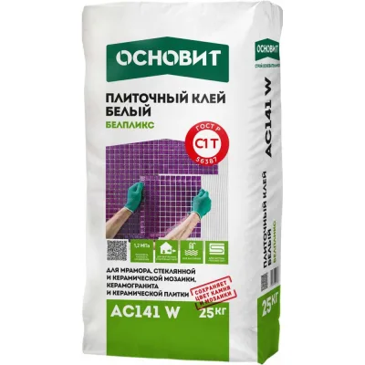 Плиточный клей для мозаики БЕЛПЛИКС АС141 W Основит (5 кг) 97440