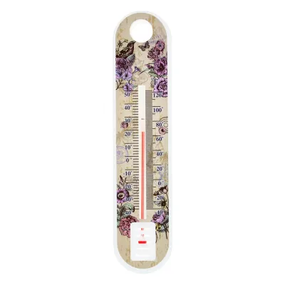Комнатный термометр INBLOOM пластик, 19x4 см, "Цветы", на блистере 473-030