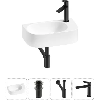 Комплект Wellsee 4 в 1 Lavinia Boho Bathroom Sink накладная/подвесная раковина 40x22 см 20216310R
