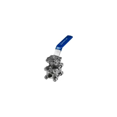 Кран шаровый муфтовый под привод NEWKEY нержавеющий (3PC), AISI304 DN15 (1/2"), (CF8), PN64 NK-BMTp15/4