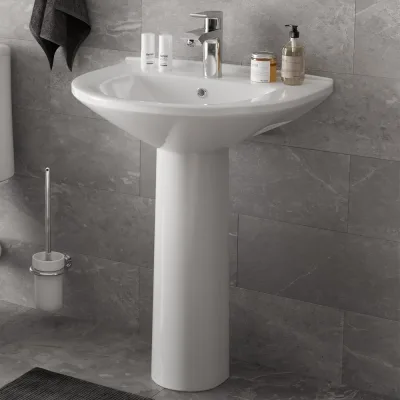 Умывальник Gesso W 101 HOME De Luxe c болтами крепления, сливным хромированным кольцом 9010256