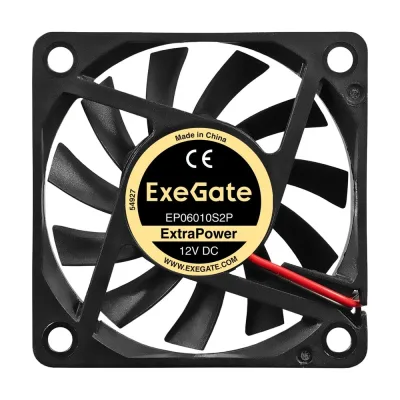 Вентилятор ExeGate 12В DC ExtraPower EP06010S2P 60x60x10 мм, Sleeve bearing подшипник скольжения, 2pin, 3000RPM, 24dBA 299858