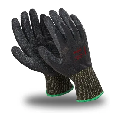 Перчатки Manipula Specialist МИКРОТЕХ (MG-141), полиамид, латекс частичный, оверлок, цвет черный (РФ) (10), пар, Пер 766/10