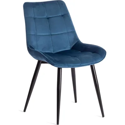 Стул Tetchair комплект 4 шт Abruzzo ( mod. 8060 ) металл/вельвет, 52x63x85 см, синий (hlr 63)/черный 19235