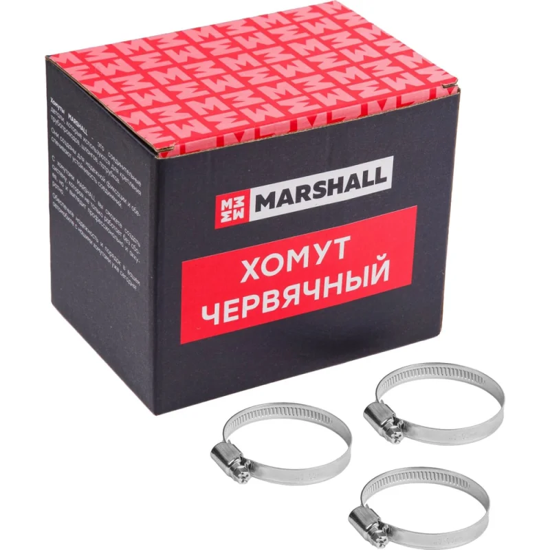 Хомут червячный MARSHALL 40-60 мм (оцинкованная сталь; кратность - 50 шт) MR4109