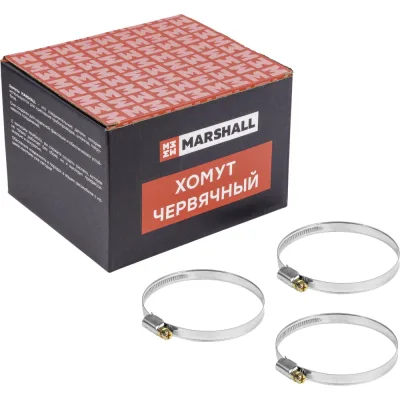Хомут червячный MARSHALL 70-90 мм (нержавеющая сталь; кратность - 25 шт) MR4212