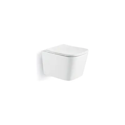 Подвесной унитаз IBERICA BLANCA TOLEDO Mini белый, торнадо, тонкое сиденье дюропласт, soft close, IB.TLM.234.1B1