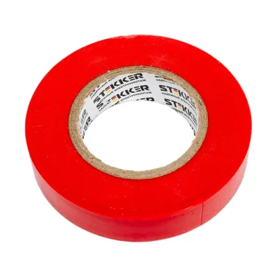 Изоляционная лента STEKKER 0,13x15 мм, 20 м, красная, INTP01315-20 32828
