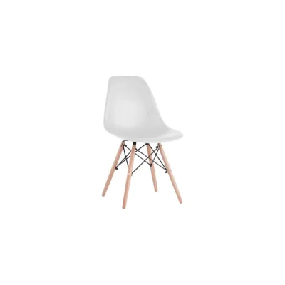 Стулья BRABIX Eames Cf-010 комплект 4 шт, пластик белый, опоры дерево/металл 532630