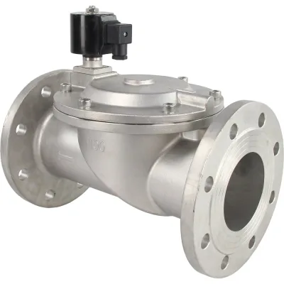 Клапан электромагнитный VSF-601V-PU-NC Ду100 Ру10, нержавеющая сталь 304, Viton, фланцевый, пилотный, 24В DAR DN.ru D130-05996