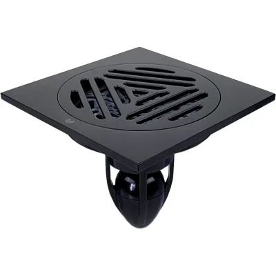 Трап сантехнический MAGdrain CC 40 Q50-O (100x100, магнитный клапан, латунь, матовый черный) CC 40 Q50-О