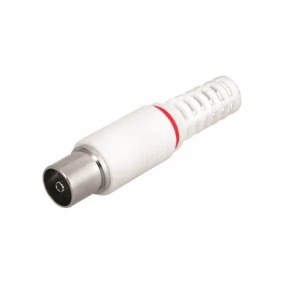 Разъем гнездо ТВ без пайки REXANT белый 05-2043