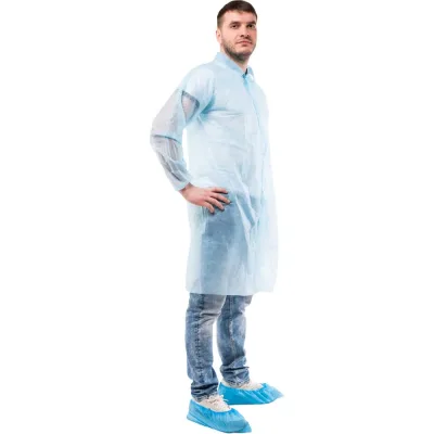 Халат одноразовый на липучках Puretech C21, 20 гр/кв.м, XXL, голубой C2155