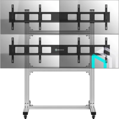 Напольный мобильный стенд для видеостен ONKRON 2x2, 4x40”- 55" серебристый FSPRO2L-22