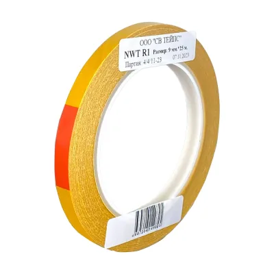 Двусторонняя липкая лента на неткано-бумажном носителе SV Tapes 7110 NWT R1, 9 мм, 25 м, каучук 71109.25