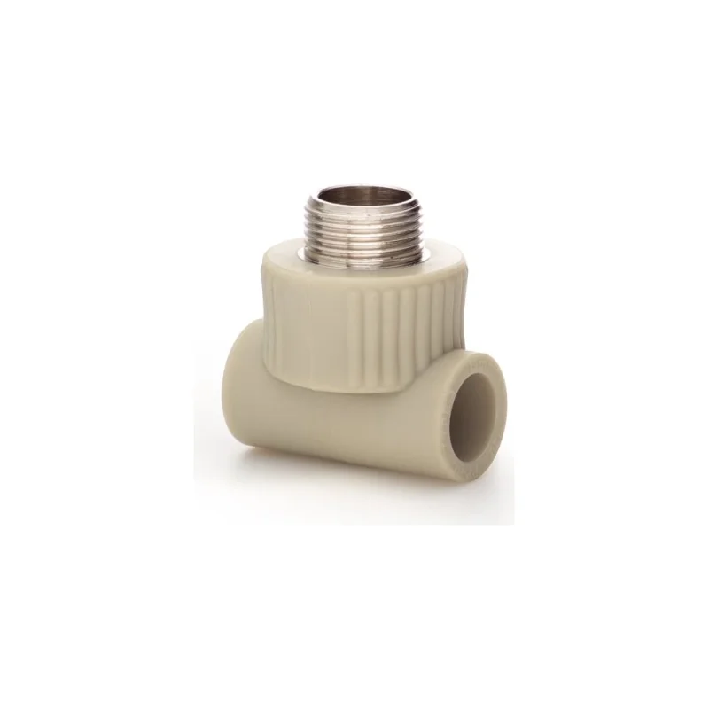Тройник LAMMIN ppr комбинированный, нр 20x3/4" 75/15 серый Lm31046020020G