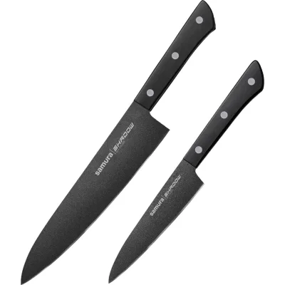 Набор из 2 ножей Samura SHADOW с покрытием Black-coating (21, 85), AUS-8, ABS пластик SH-0210/K
