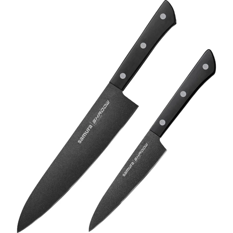 Набор из 2 ножей Samura SHADOW с покрытием Black-coating (21, 85), AUS-8, ABS пластик SH-0210/K