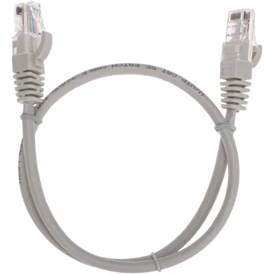 Патч-корд REXANT u/utp, cat 5e, rj45-rj45, 26awg, lszh, серый, 0,5м 02-0100-05