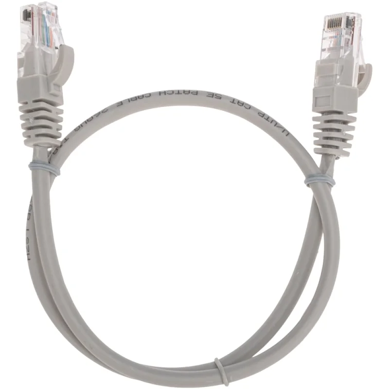 Патч-корд REXANT u/utp, cat 5e, rj45-rj45, 26awg, lszh, серый, 0,5м 02-0100-05