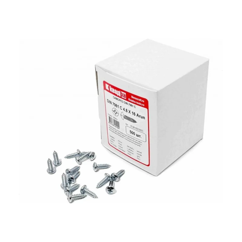 Π‘Π°ΠΌΠΎΡΠ΅Π· ΠΠ²Π°Π΄ΡΠ° DIN 7981 4.8x16 ΡΠΈΠ½ΠΊ, ΠΊΠΎΡ. 500 ΡΡ., ΠΏΠΎΠ»ΡΡΡΠ΅ΡΠ°, ΡΠ»ΠΈΡ PH2, ΠΎΡΡΡΡΠΉ 814816003500