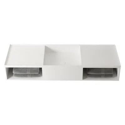 Раковина из искусственного камня VINCEA 1200x400x200, подвесная, белый матовый VWB-6S212MW