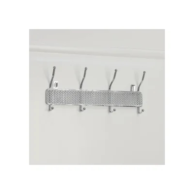 Вешалка Доляна Шах на 4 двойных крючках 32x13x5,6 см цвет хром 4686345