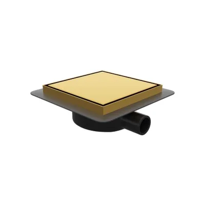 Душевой трап RGW SDR-10Gb-10 квадрат, 100x100 мм, золото брашированное, 50 мм, без ножек, сифон, переходник 40/50 79211000-06