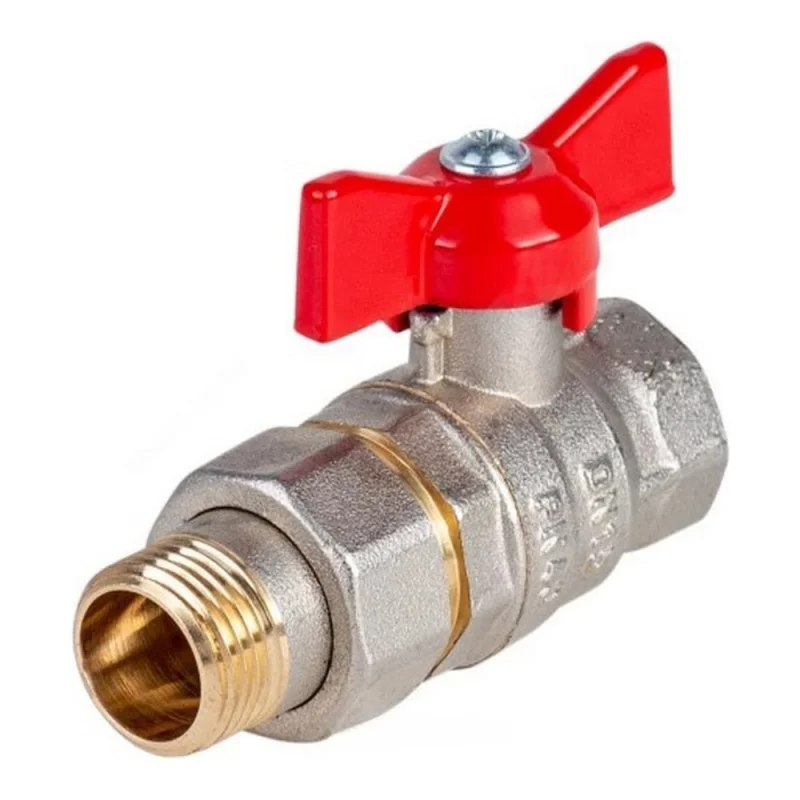 Кран шаровый Dist с американкой 3/4 бабочка Ду20 Ру40 Стандарт Н342Б/109-0068