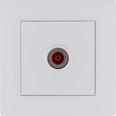 Розетка телевизионная MAKEL проходная TV 1-м СП KAREA RIZZ IP20 6дБ бел. 88001007