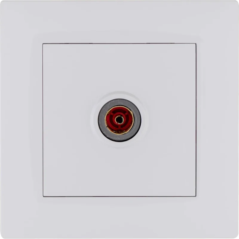 Розетка телевизионная MAKEL проходная TV 1-м СП KAREA RIZZ IP20 6дБ бел. 88001007
