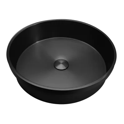 Раковина встраиваемая сверху ABBER Wasser Kreis AF2408MB черная матовая