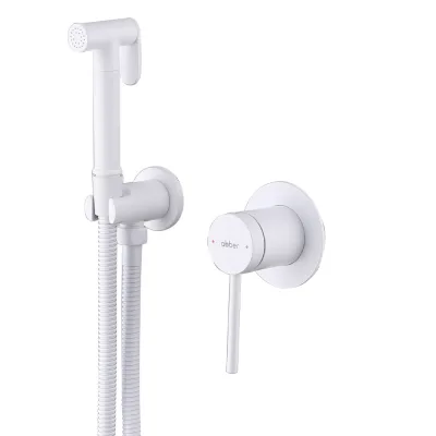 Смеситель ABBER Emotion AF8825W с гигиеническим душем, белый матовый