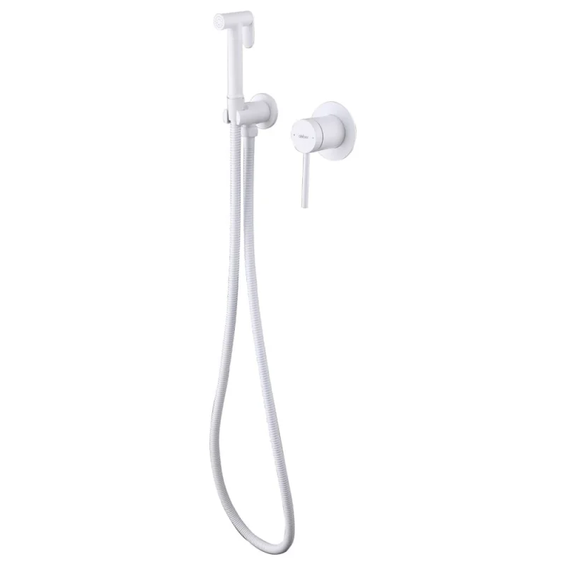 Смеситель ABBER Emotion с гигиеническим душем, белый матовый AF8825W