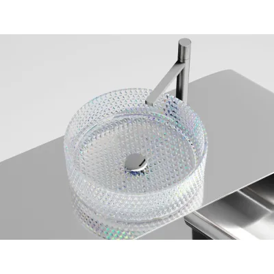 Умывальник чаша накладная Ceramicanova Cristal круглая, цвет неон, 360х360х112 мм CN6059