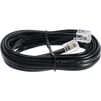 Кабель Cablexpert телефонный аппарат-розетка, 3 м, чёрный TC6P4C-3M-BK