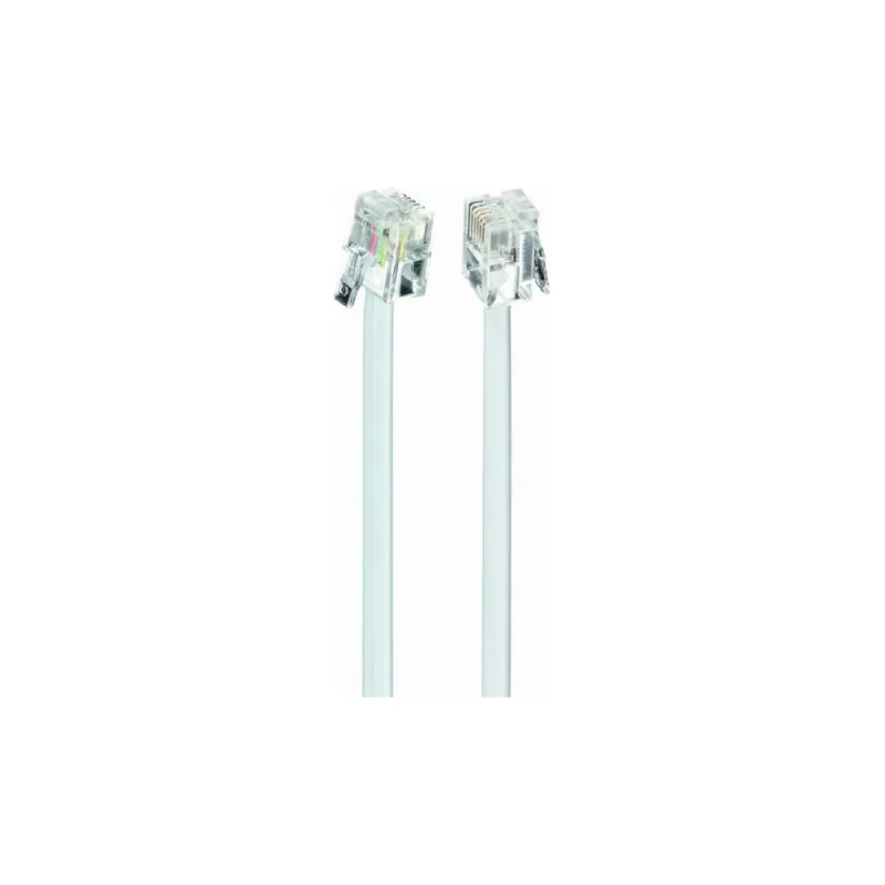 Кабель Cablexpert телефонный аппарат-розетка, 3 м, белый TC6P4C-3M