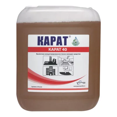 Кислотный концентрат для удаления строительных загрязнений Карат 40 очиститель после ремонта, 5 л 4607002304134
