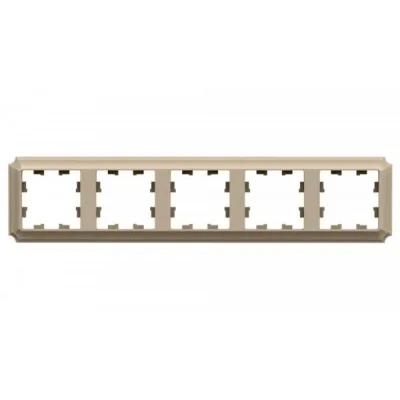 Рамка Systeme Electric AtlasDesign Antique пятиместная бежевая (ATN100205)