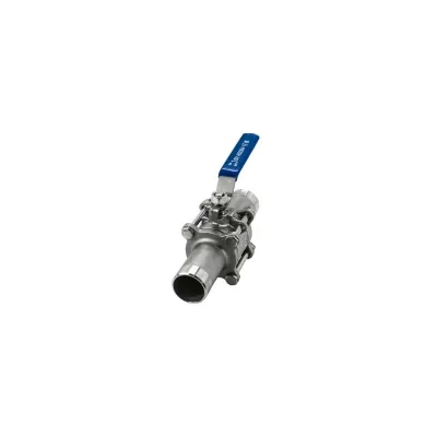 Кран шаровый приварной трехсоставной NEWKEY нержавеющий (3PC), AISI304 DN40 (1_1/2"), (CF8), PN40 NK-BE40/4