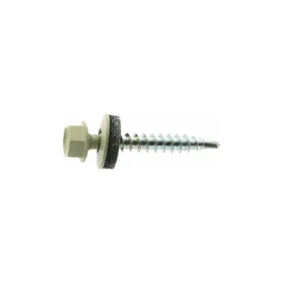 Кровельный саморез STARFIX 4,8x70 мм, цинк, шайба с прокладкой, PT1, RAL 1014, 100 шт. SMC3-62068-100